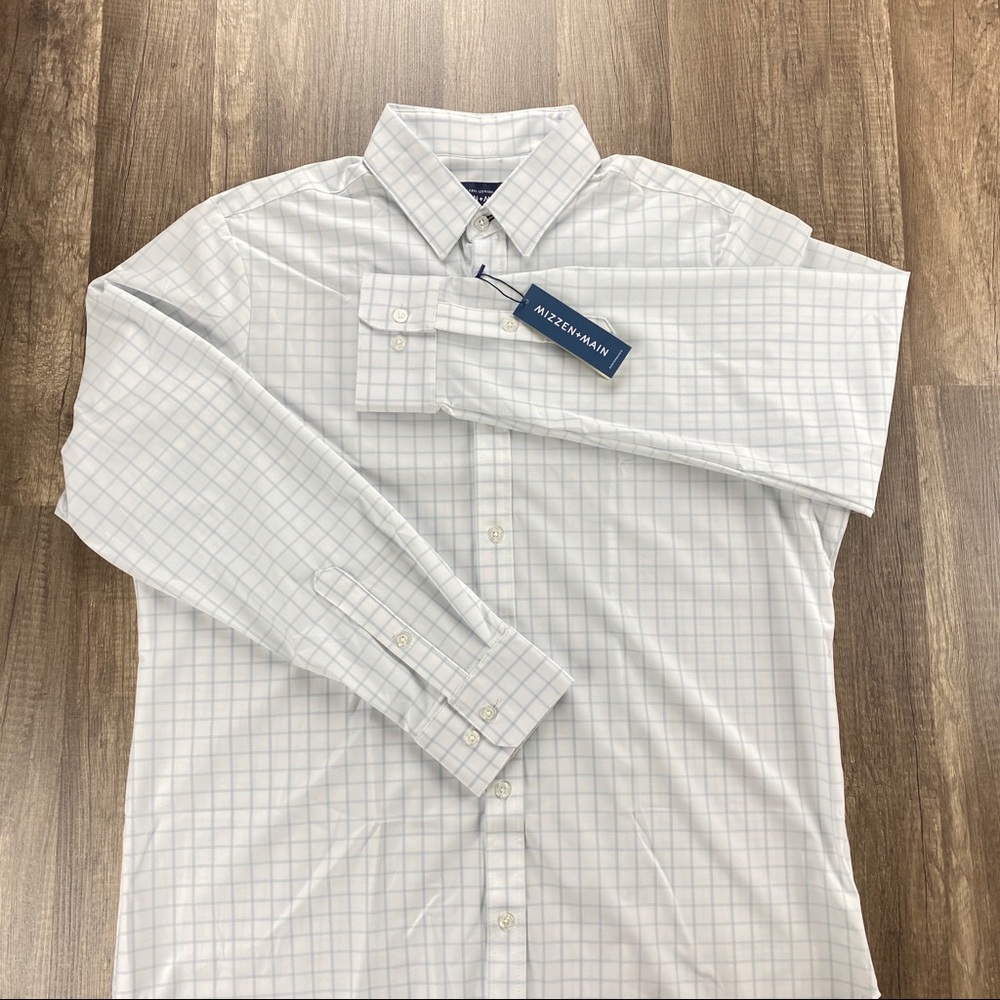 Mizzen+Main NWT Blue Striped Long Sleeve Shirt